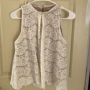 High neck lace tank top.